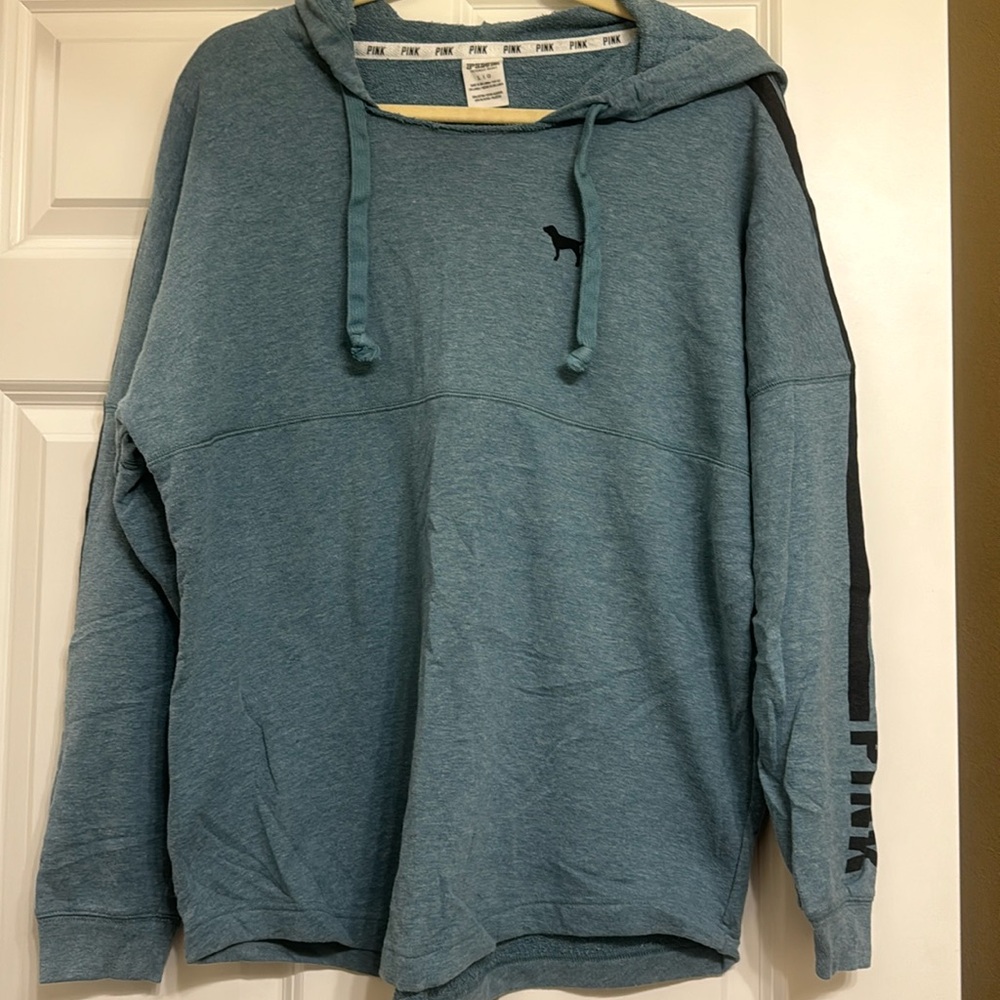 PINK blue hoodie size large